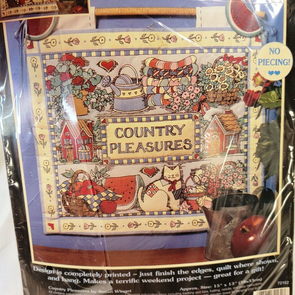 NEW Mini Quilt Kit Printed Design Sewing COUNTRY PLEASURES 72162 Dimensions - Picture 2 of 8
